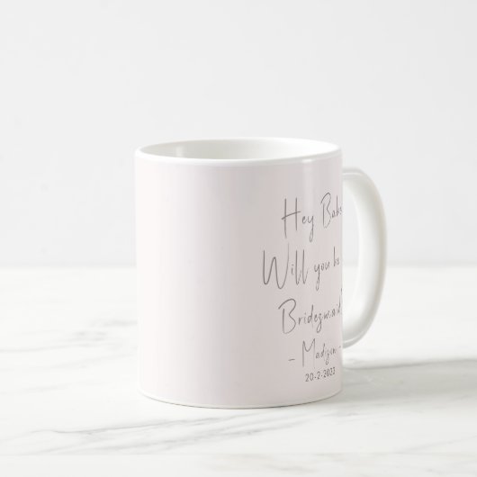 Moderner Minimalistischer Bridesmaid-Vorschlag Scr Kaffeetasse (VorderseiteRechts)
