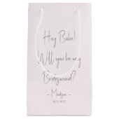 Moderner Minimalistischer Bridesmaid-Vorschlag Scr Kleine Geschenktüte (Vorderseite)