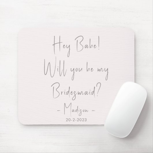 Moderner Minimalistischer Bridesmaid-Vorschlag Scr Mousepad (Mit Mouse)