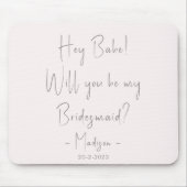 Moderner Minimalistischer Bridesmaid-Vorschlag Scr Mousepad (Vorne)