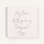 Moderner Minimalistischer Bridesmaid-Vorschlag Scr Notizblock (Vorderseite)