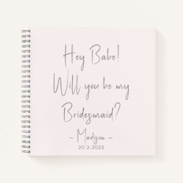 Moderner Minimalistischer Bridesmaid-Vorschlag Scr Notizblock