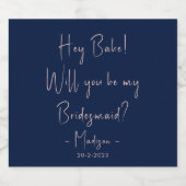 Moderner Minimalistischer Bridesmaid-Vorschlag Scr Schaumweinetikett (Einzelnes Label)