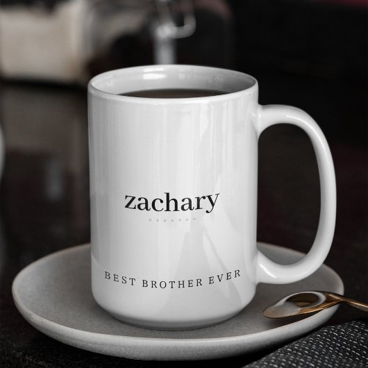 Moderner Minimalistischer Bruder je Personalisiert Zweifarbige Tasse