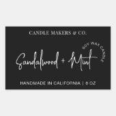 Moderner Minimalistischer Candle Packet Script Sch Rechteckiger Aufkleber (Vorderseite)