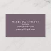 Moderner Minimalistischer Chic Elegante Beruflich Visitenkarte (Rückseite)