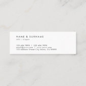 Moderner Minimalistischer Chic-elegantes Mini Visitenkarte (Rückseite)
