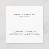 Moderner Minimalistischer Chic-elegantes Quadratische Visitenkarte (Rückseite)