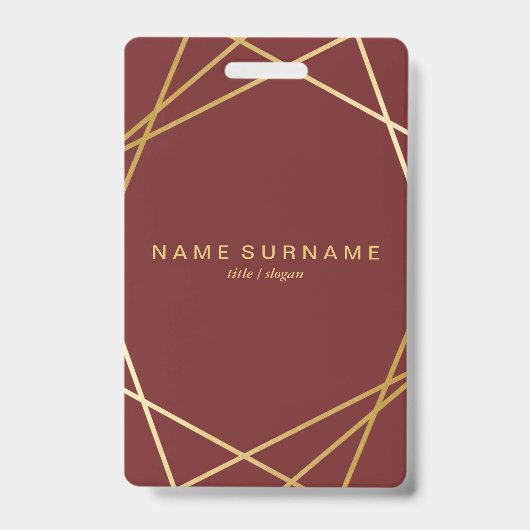 Moderner Minimalistischer Chic-geometrisches Gold Ausweis (Front)