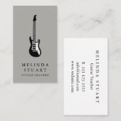 Moderner Minimalistischer Chic Musician Gitarre Le Visitenkarte (Vorne/Hinten)