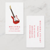 Moderner Minimalistischer Chic Musician Gitarre Le Visitenkarte (Vorne/Hinten)