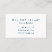Moderner Minimalistischer Chic Musician Gitarre Le Visitenkarte (Rückseite)