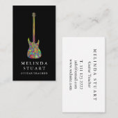 Moderner Minimalistischer Chic Musician Gitarre Le Visitenkarte (Vorne/Hinten)