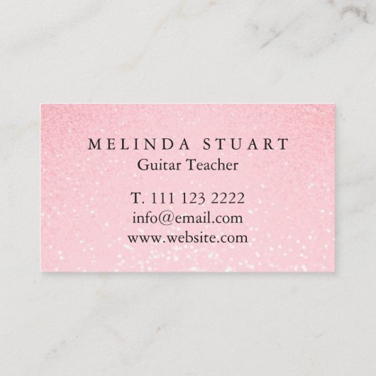Moderner Minimalistischer Chic Musician Gitarre Le Visitenkarte (Rückseite)