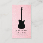 Moderner Minimalistischer Chic Musician Gitarre Le Visitenkarte (Vorderseite)
