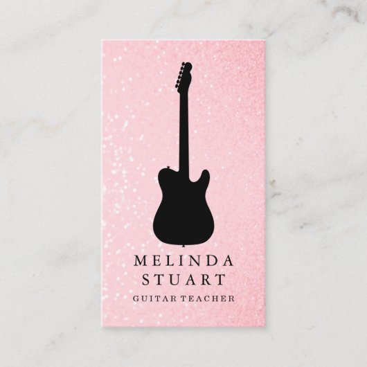 Moderner Minimalistischer Chic Musician Gitarre Le Visitenkarte (Vorderseite)