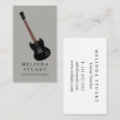 Moderner Minimalistischer Chic Musician Gitarre Le Visitenkarte (Vorne/Hinten)