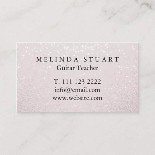 Moderner Minimalistischer Chic Musician Gitarre Le Visitenkarte (Rückseite)
