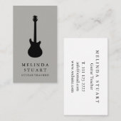 Moderner Minimalistischer Chic Musician Gitarre Le Visitenkarte (Vorne/Hinten)