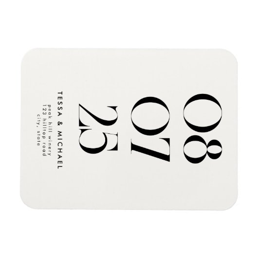 Moderner Minimalistischer Chic Save the Date Magnet (Horizontal)