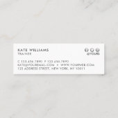 Moderner Minimalistischer Chic-violetter Mini Visitenkarte (Rückseite)