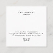 Moderner Minimalistischer Chic-violetter Quadratische Visitenkarte (Rückseite)