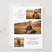 Moderner Minimalistischer Classic Full Foto Abschl Einladung (Rückseite)