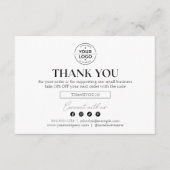 Moderner Minimalistischer Coupon für kleine Untern Dankeskarte (Vorderseite)