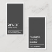 Moderner Minimalistischer Couponnachlass Visitenkarte (Vorne/Hinten)