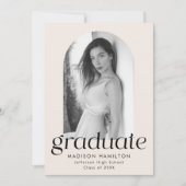 Moderner Minimalistischer Creme Arch Foto Abschlus Ankündigung (Vorderseite)