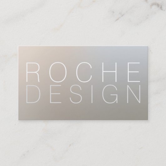 Moderner Minimalistischer Designer Luminumsilber Visitenkarte (Vorderseite)