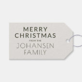 Moderner Minimalistischer, dunkelgrüner Urlaub "HO Geschenkanhänger (Vorderseite (Horizontal))