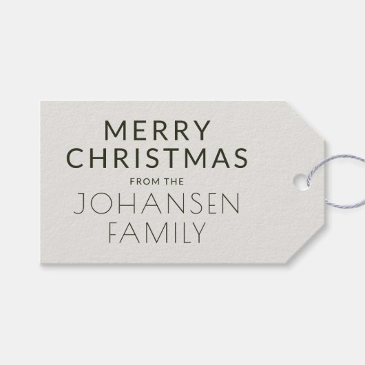 Moderner Minimalistischer, dunkelgrüner Urlaub "HO Geschenkanhänger (Vorderseite (Horizontal))