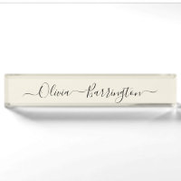 Moderner Minimalistischer Ecru-Individuelle Name