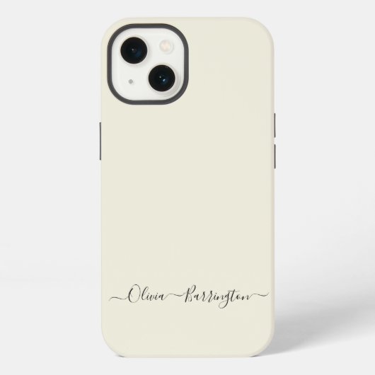 Moderner Minimalistischer Ecru Off Whisky Script I iPhone Hülle (Rückseite)