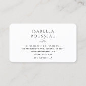 Moderner Minimalistischer Editor Visitenkarte (Rückseite)