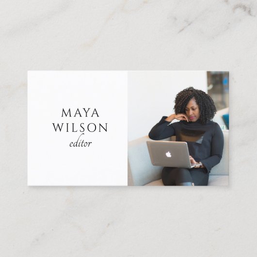 Moderner Minimalistischer Editor Visitenkarte (Vorderseite)
