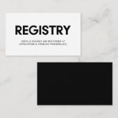 Moderner minimalistischer Ehekateller Begleitkarte (Vorne/Hinten)