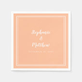 Moderner Minimalistischer Einfach-Pfirsichcocktail Serviette (Vorderseite)