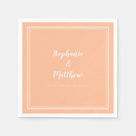 Moderner Minimalistischer Einfach-Pfirsichcocktail Serviette (Vorderseite)