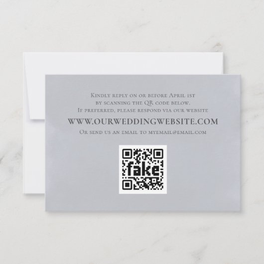Moderner Minimalistischer einfacher Blue QR-Code RSVP Karte (Vorderseite)
