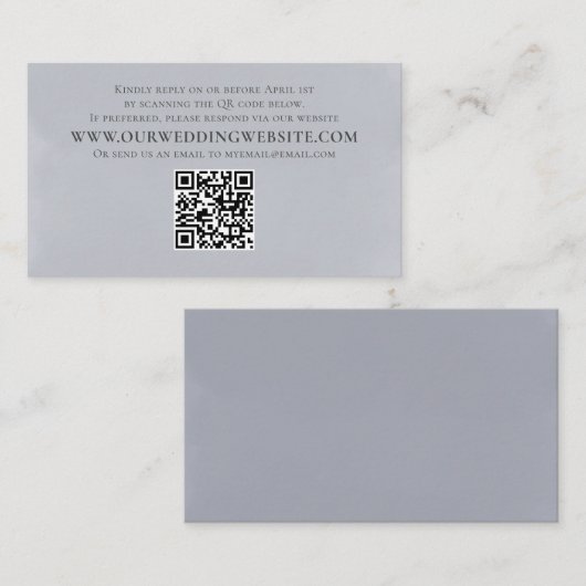 Moderner Minimalistischer einfacher Blue QR-Code-U Begleitkarte (Vorne/Hinten)