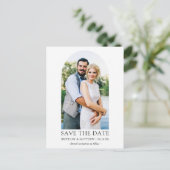 Moderner Minimalistischer, einfacher Foto Save the Postkarte (Stehend Vorderseite)