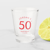 Moderner minimalistischer einfacher Geburtstag-Par Schnapsglas (Vorderseite)