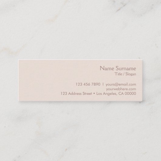 Moderner Minimalistischer einfacher Mini Visitenkarte (Rückseite)