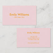 Moderner Minimalistischer, einfacher orangefarbene Visitenkarte (Vorne/Hinten)