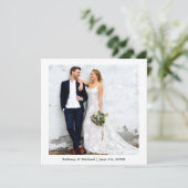 Moderner Minimalistischer Einfaches Hochzeitsplatz Dankeskarte (Stehend Vorderseite)