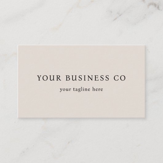 Moderner Minimalistischer, eleganter Beige QR-Code Visitenkarte (Vorderseite)