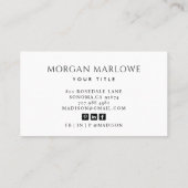 Moderner Minimalistischer Eleganter Beruflicher Go Visitenkarte (Rückseite)