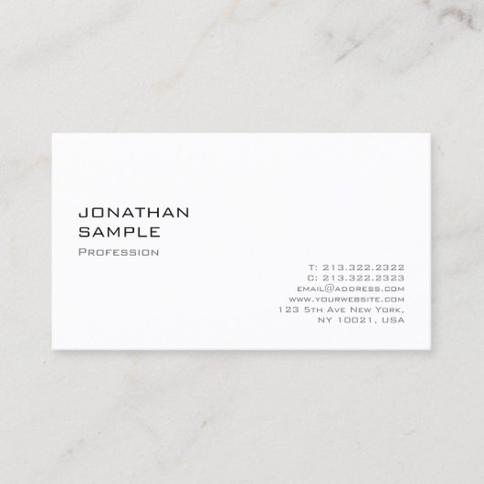 Moderner Minimalistischer eleganter beruflicher Visitenkarte (Vorderseite)